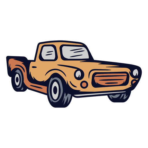 Ilustração de caminhonete laranja estilo vintage Desenho PNG