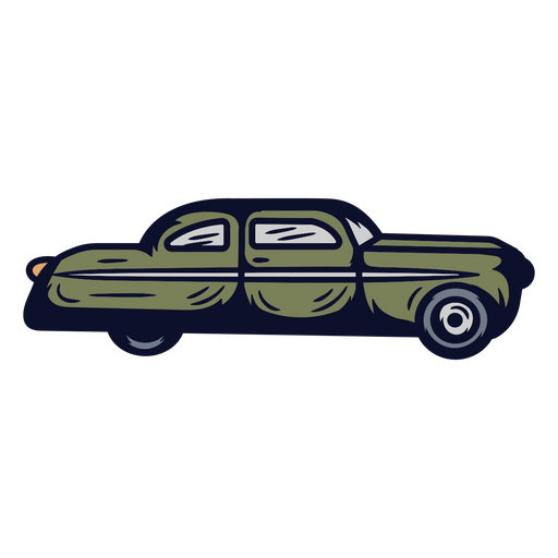 Ilustración de un coche verde antiguo Diseño PNG