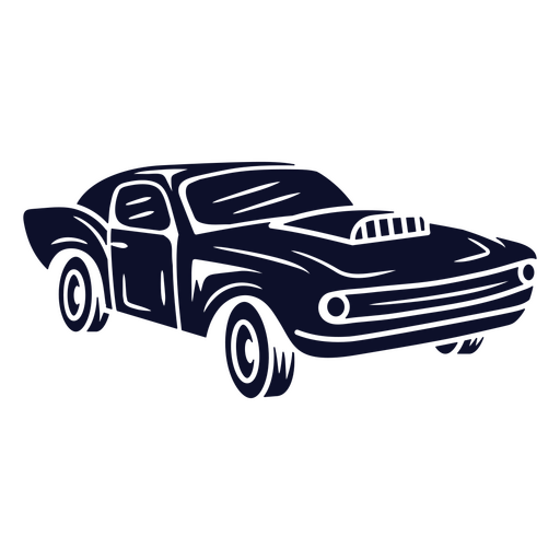 Stylized classic car illustration design PNG Design
