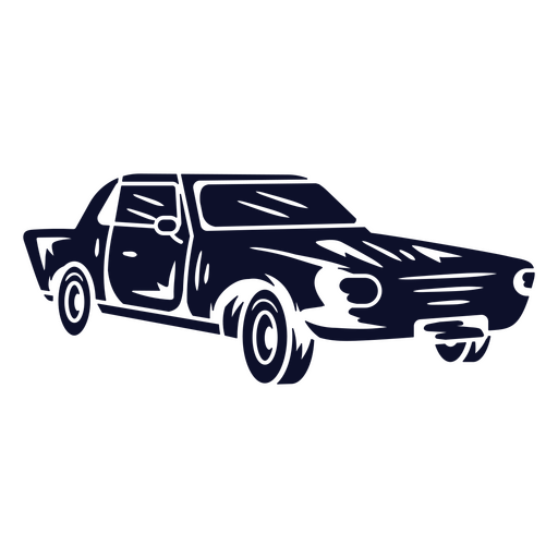 Design gráfico de camiseta com silhueta de carro retrô estiloso Desenho PNG