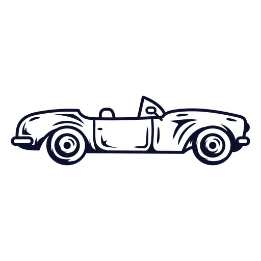 Ilustración de arte lineal de autos deportivos clásicos para prendas de vestir. Diseño PNG