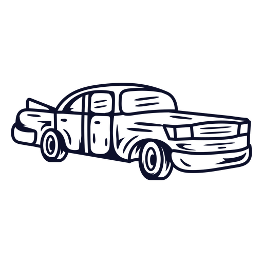 Diseño de boceto de automóvil clásico para camiseta. Diseño PNG