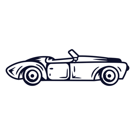 Stylized vintage convertible car illustration PNG Design