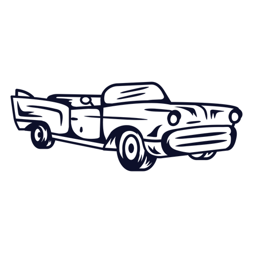 Ilustración de un coche descapotable clásico Diseño PNG