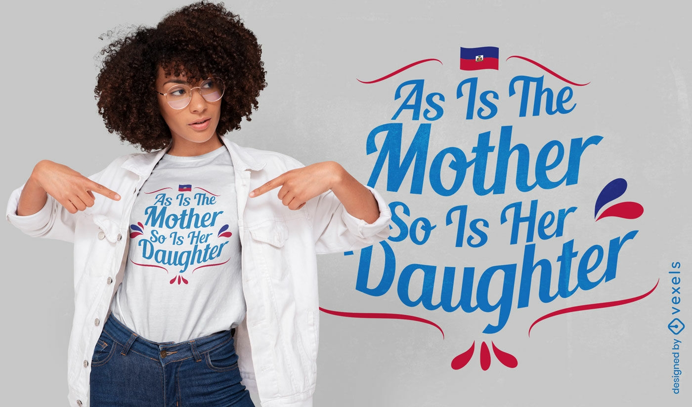 Mother-daughter phrase t-shirt design