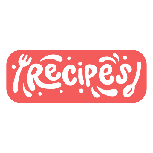 Verspieltes Rezeptdesign mit Gabel- und Löffelelementen PNG-Design