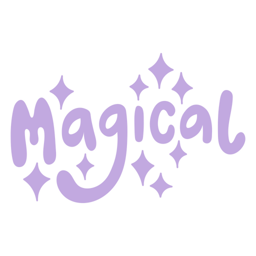 Design de letras estreladas divertidas com a palavra "mágico" para camiseta Desenho PNG