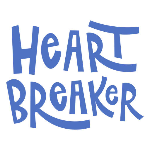 Bold heart breaker typography design t-shirt design PNG Design