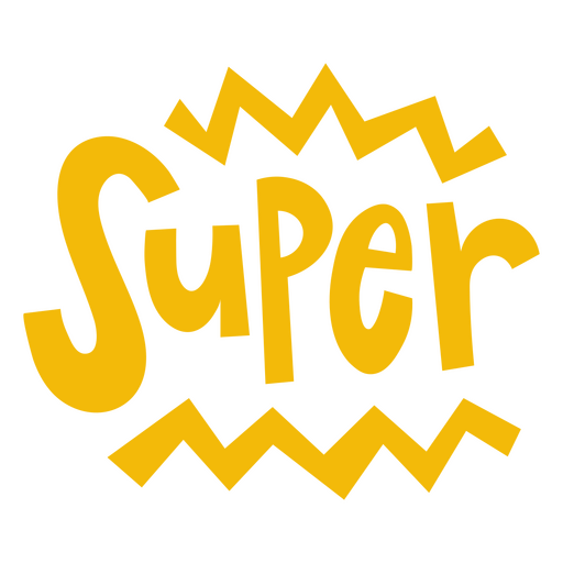 Playful super word design PNG Design