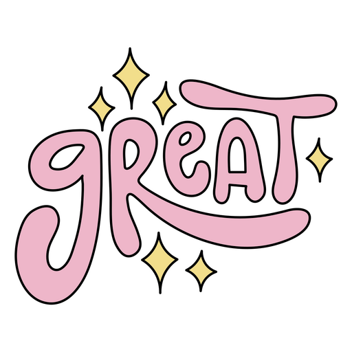 Pink great text PNG Design