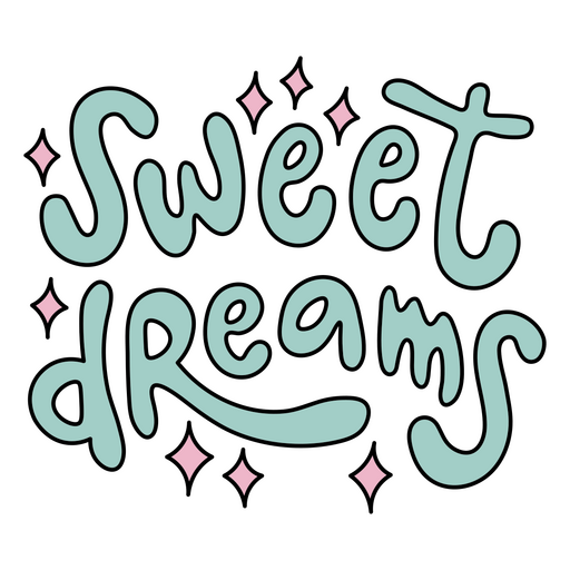 Playful sweet dreams quote design PNG Design