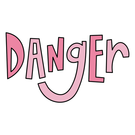 Gefahr rosa Buchstabe PNG-Design