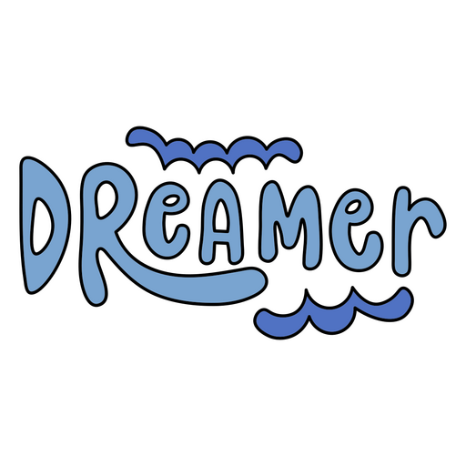 Verspieltes Textdesign für Träumer mit Wellenakzenten PNG-Design