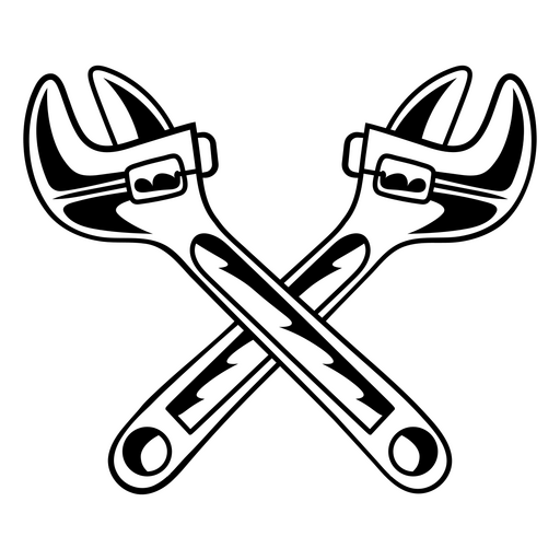 Crossed wrench graphic design PNG Design