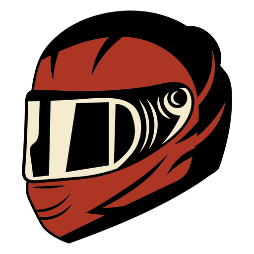 Illustration eines dynamischen Rennhelms PNG-Design