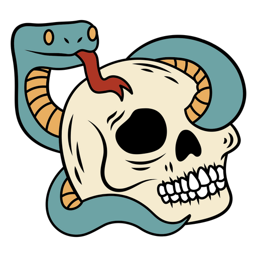 Snake on skull PNG Design