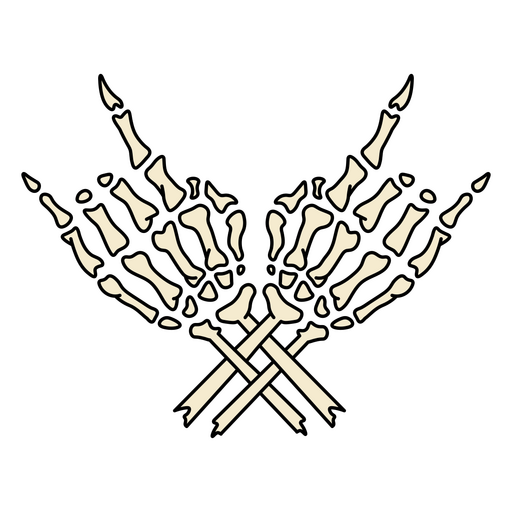 Ossos do esqueleto cruzados Desenho PNG