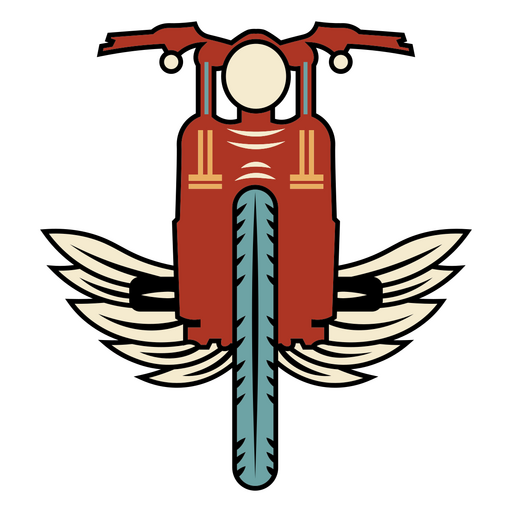 Motorrad mit Engelsflügeln PNG-Design