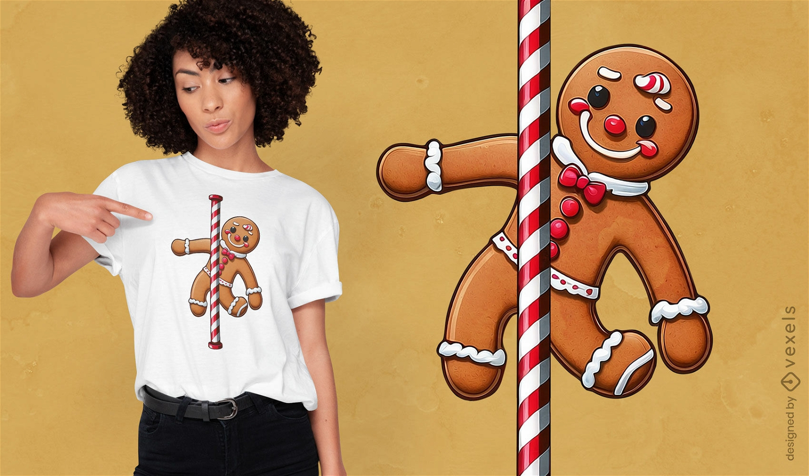 Gingerbread man cookie t-shirt design