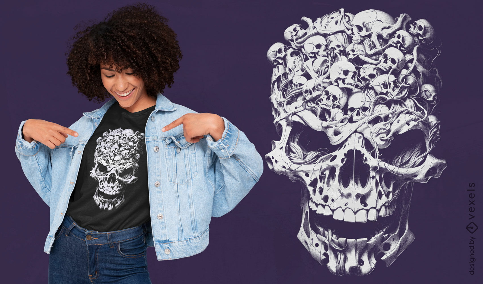 Skull compilation t-shirt design