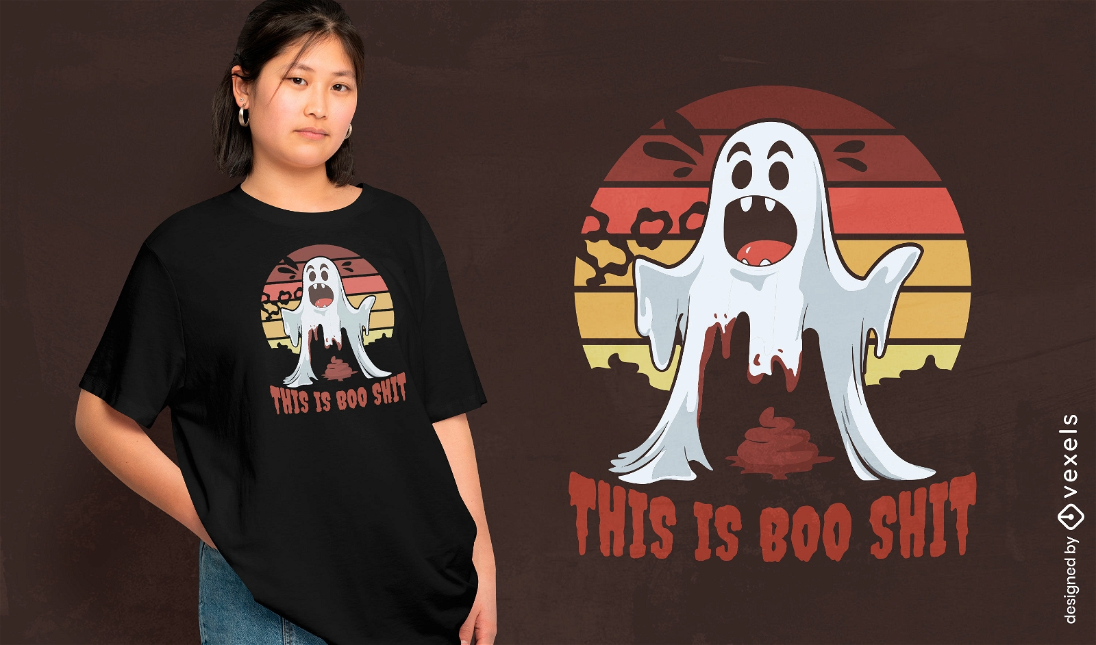 Diseño de camiseta de fantasma humorístico.