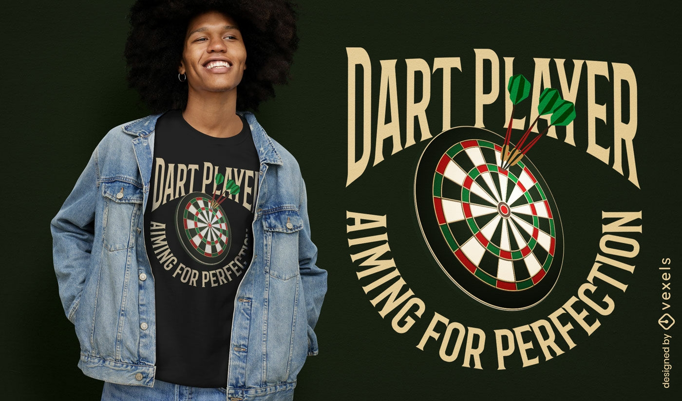 Perfectionist dart player t-shirt design