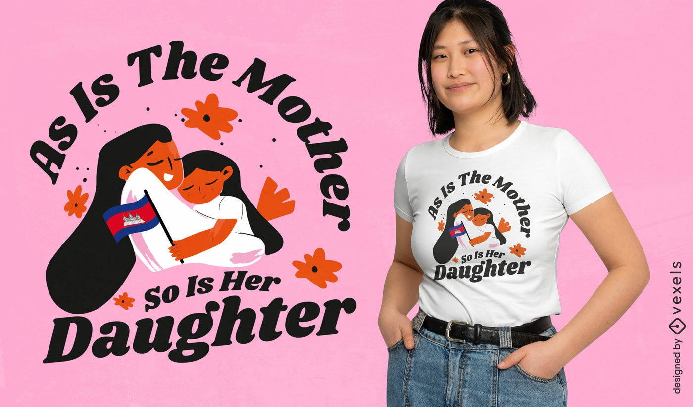 Design de camiseta com vínculo entre mãe e filha