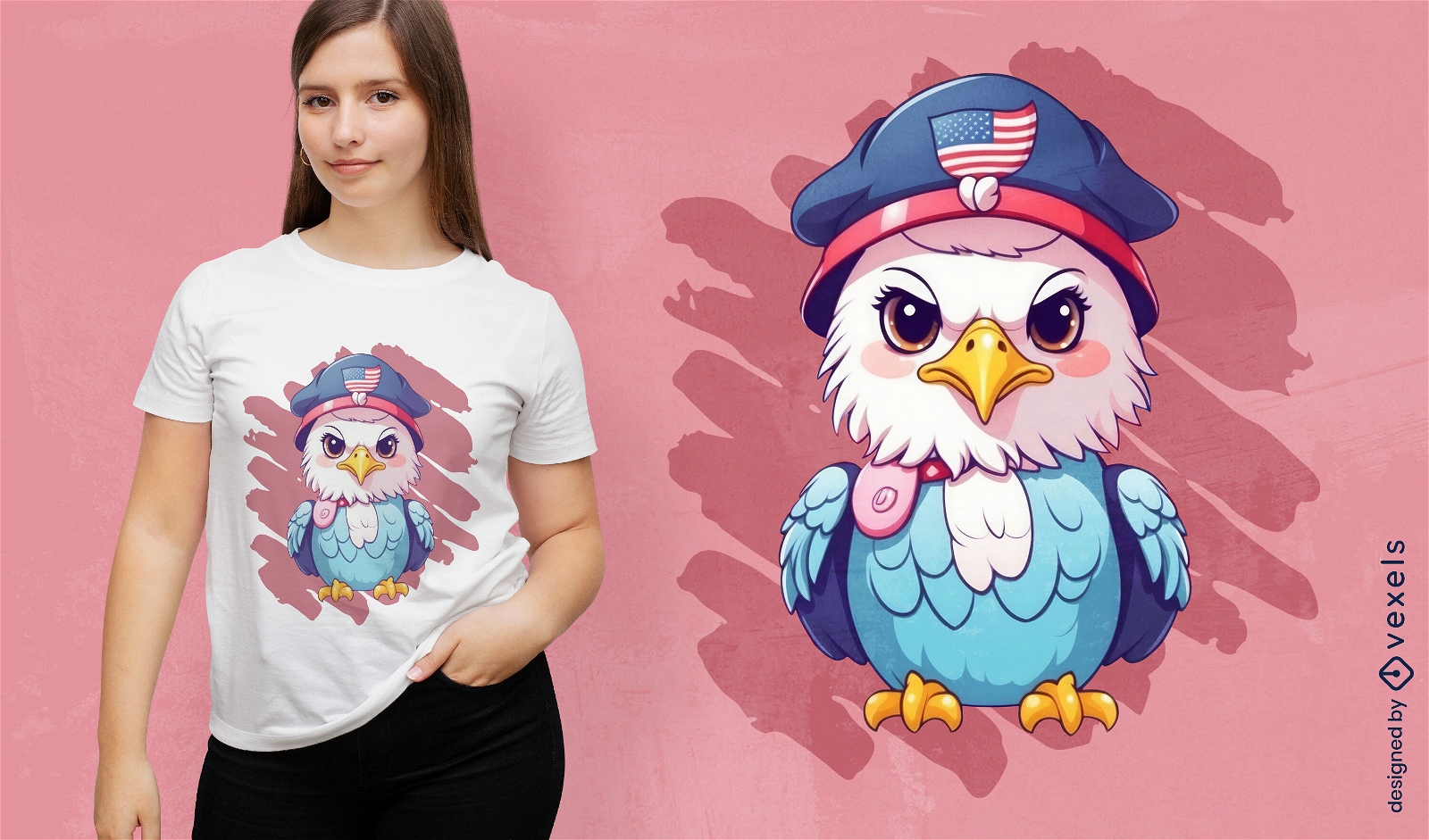 Lindo diseño de camiseta de águila patriótica.