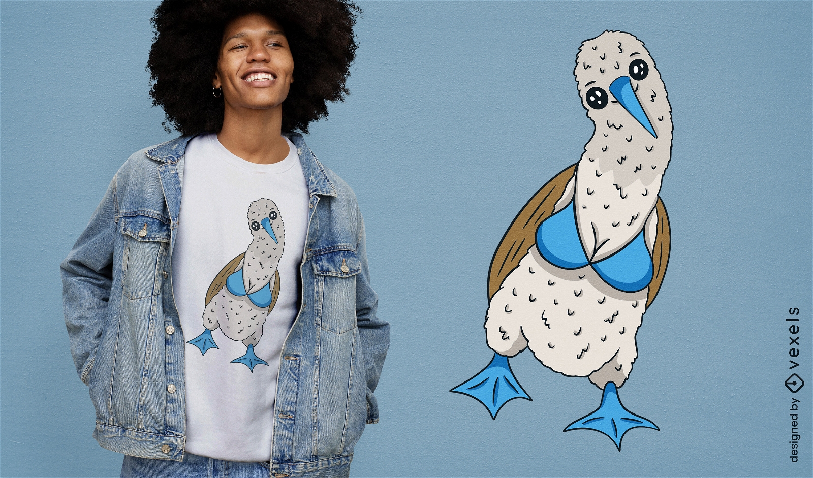 Blue-footed booby bird t-shirt design