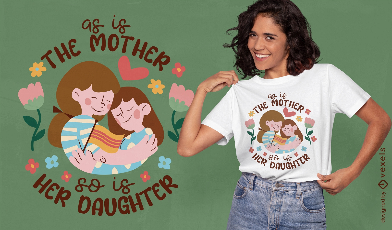 Design de camiseta com herança materna
