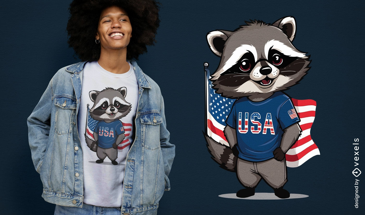 Patriotic raccoon t-shirt design