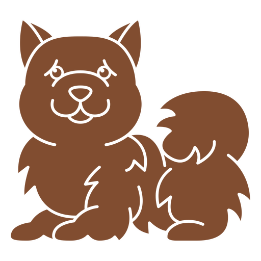 Perro marrón con ojos grandes. Diseño PNG