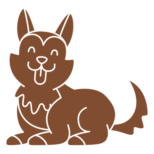 Bonita ilustración de dibujos animados de animales con un diseño de personaje de perro feliz. Diseño PNG