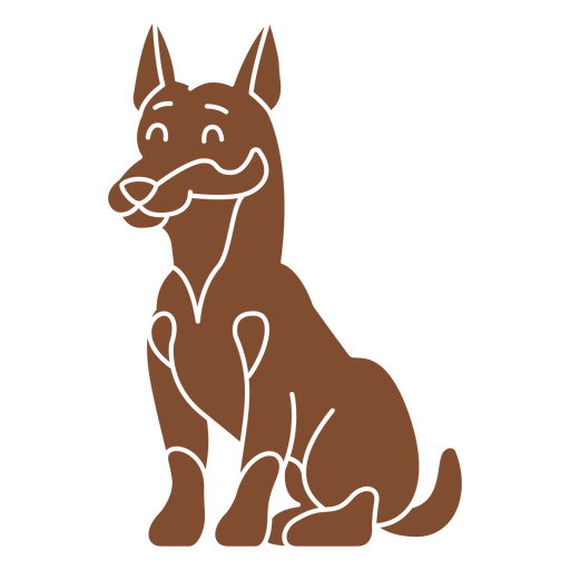 Playful sitting dog illustration PNG Design