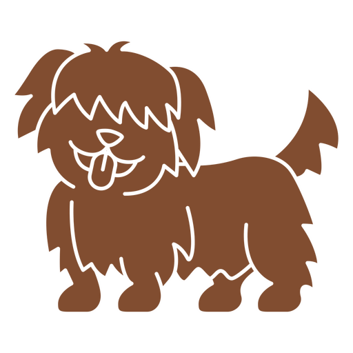 Diseño de ilustración de mascota peluda linda y juguetona Diseño PNG