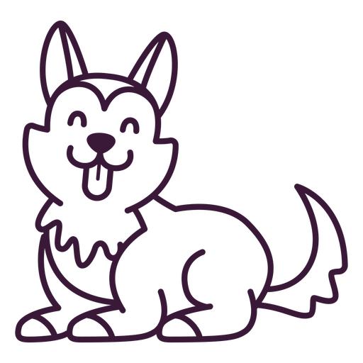 Purple dog drawing PNG Design