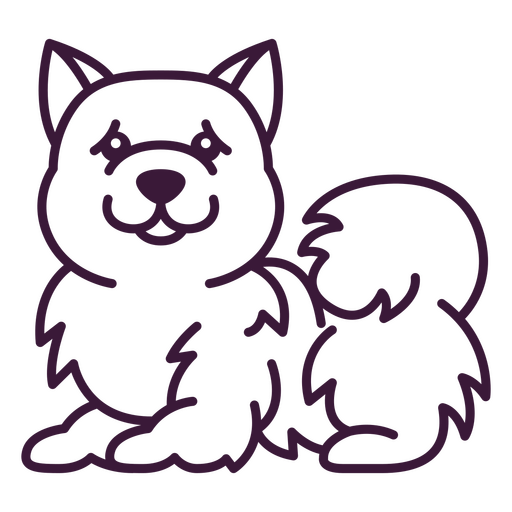 Niedliches flauschiges Hundeillustrationsdesign PNG-Design