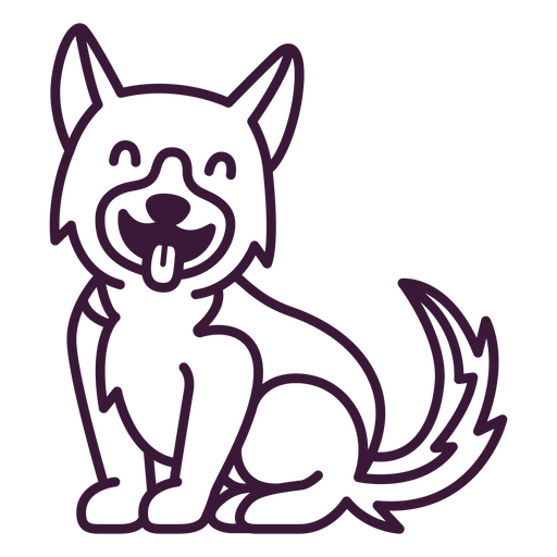 Fröhliches lächelndes Hundeillustrationsdesign PNG-Design