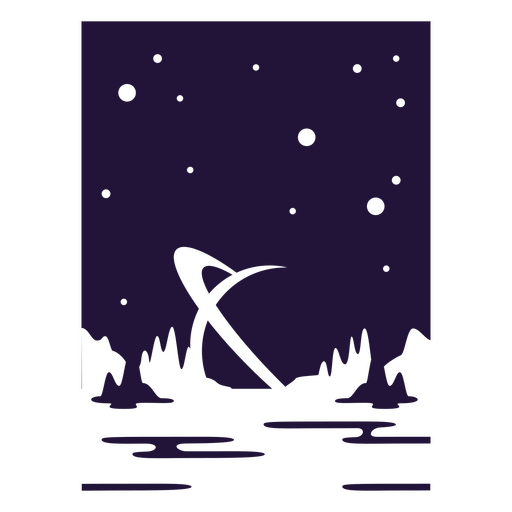 Nachthimmel mit Boot PNG-Design