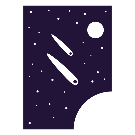 Design de céu noturno cósmico com estrelas cadentes Desenho PNG
