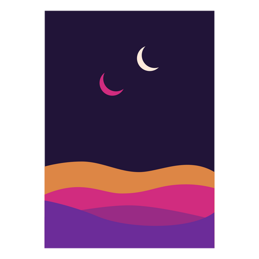 Night sky with moon and stars PNG Design