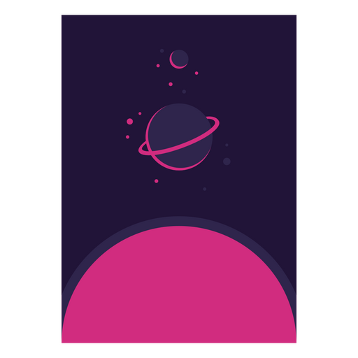 Impresión de arte espacial vibrante con planetas y elementos cósmicos. Diseño PNG