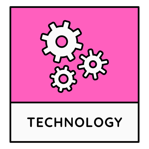 Verspieltes Technologie-Icon-Design mit Zahnrädern PNG-Design