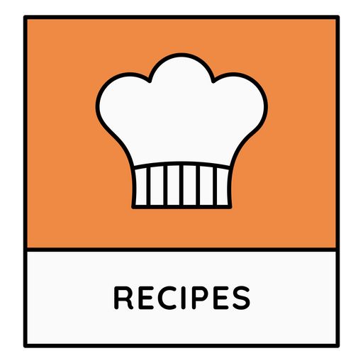 Design alegre de cartão de receita com chapéu de chef Desenho PNG