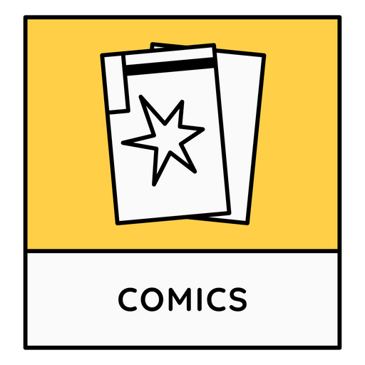 Ícone de design de quadrinhos lúdicos com estrela Desenho PNG