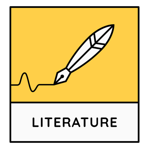 Design literário criativo com caneta e ilustração acenada Desenho PNG