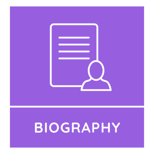 Design minimalista de ícone biográfico Desenho PNG