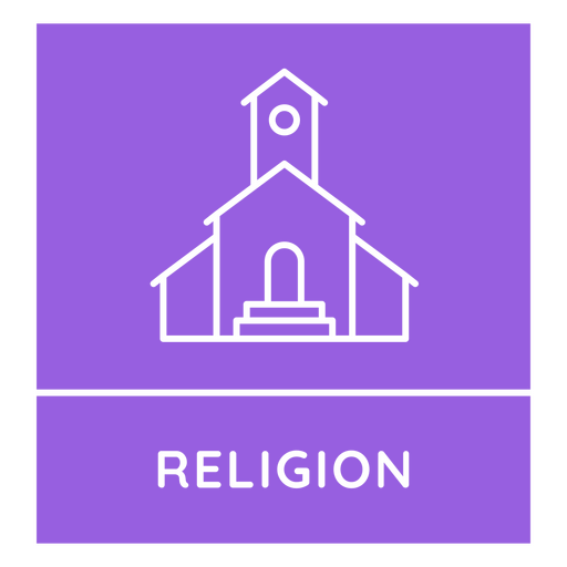 Ícone minimalista de igreja para temas religiosos Desenho PNG