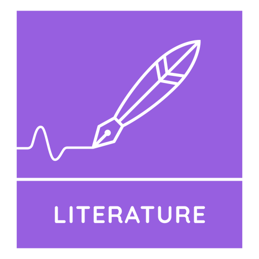 Literature themed design with fountain pen illustration PNG Design