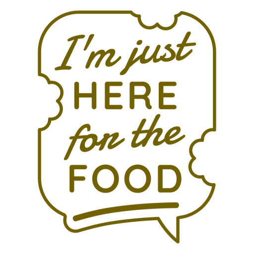 Diseño de cita humorística para amantes de la comida Diseño PNG